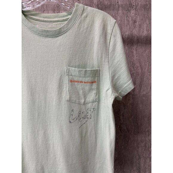 Chrome Hearts Mint Green Graphic T-Shirt With Chest Pocket & Back Print - Picture 12 of 15